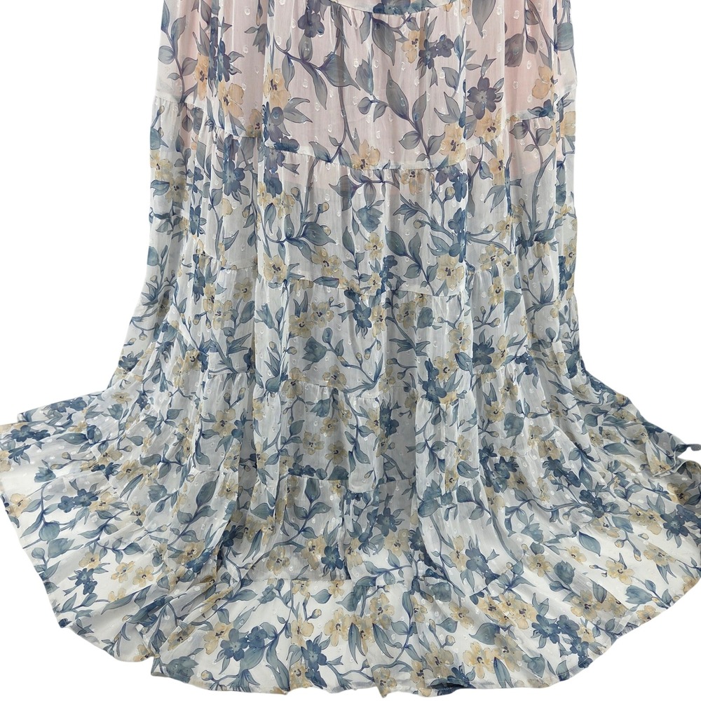 Hello Molly Forward Fashion Maxi Dress S Floral Cutout Criss Cross Back Boho - Picture 8 of 12